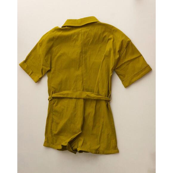Nasty Gal Mustard Yellow Utility Romper Size 4 - Picture 2 of 2